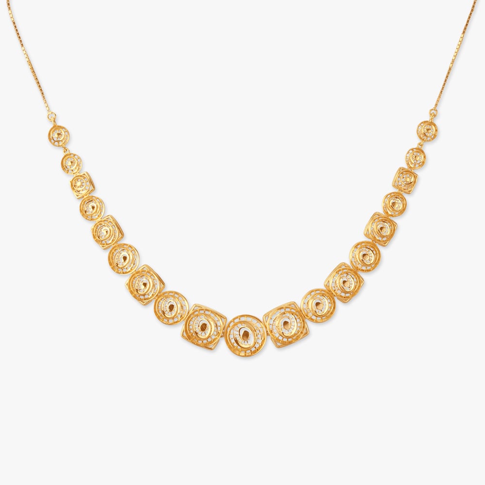 Spiral Cluster Gold Necklace Set,,hi-res image number null