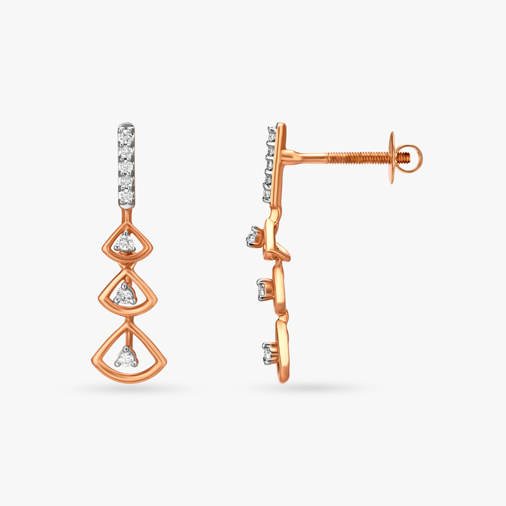 Prism Drape Diamond Drop Earrings,,hi-res image number null