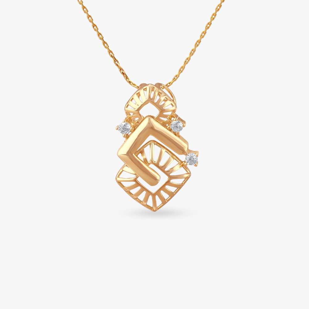 

Geo Glow Gold Pendant and Earrings Set