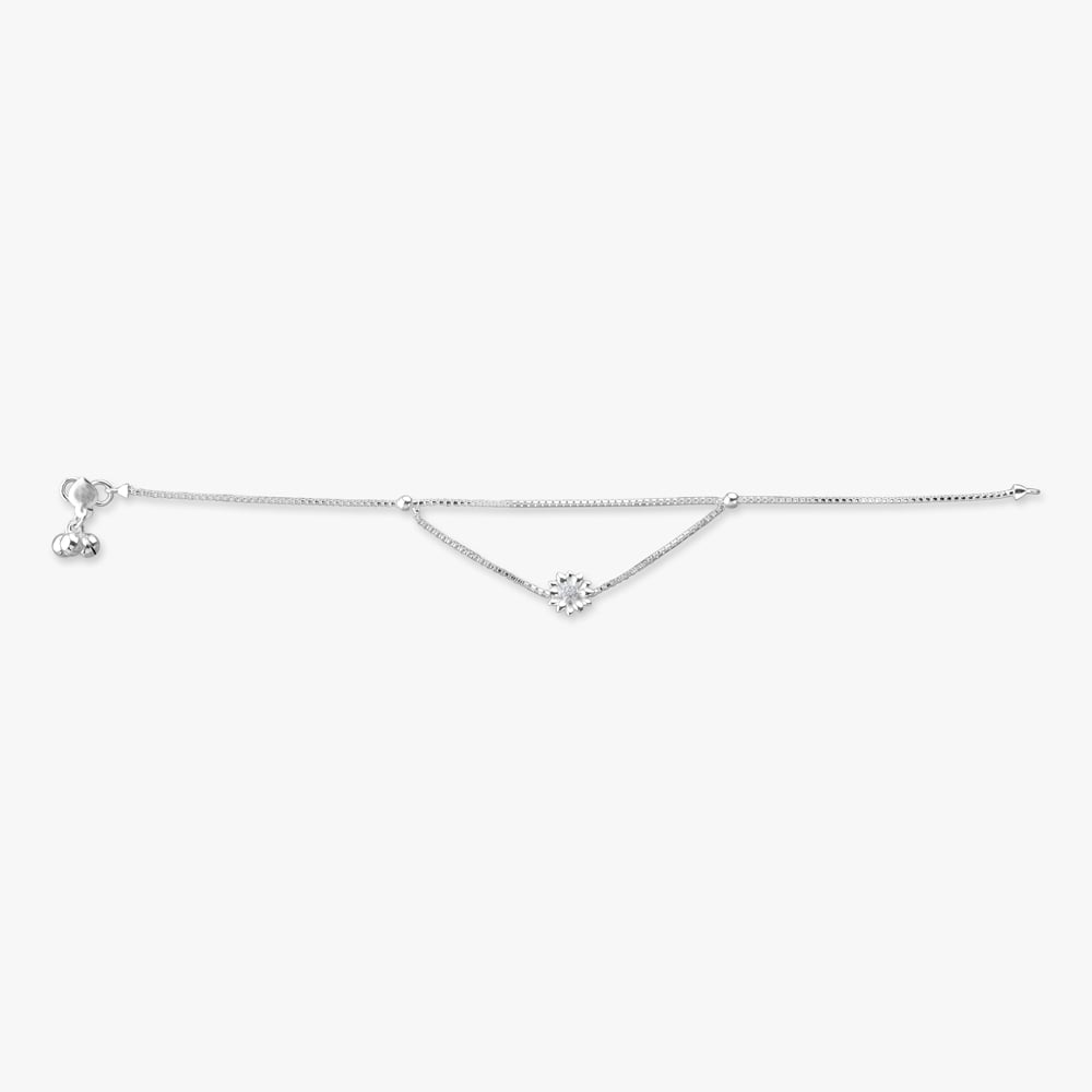Sunray Sparkle Silver Anklet,,hi-res image number null