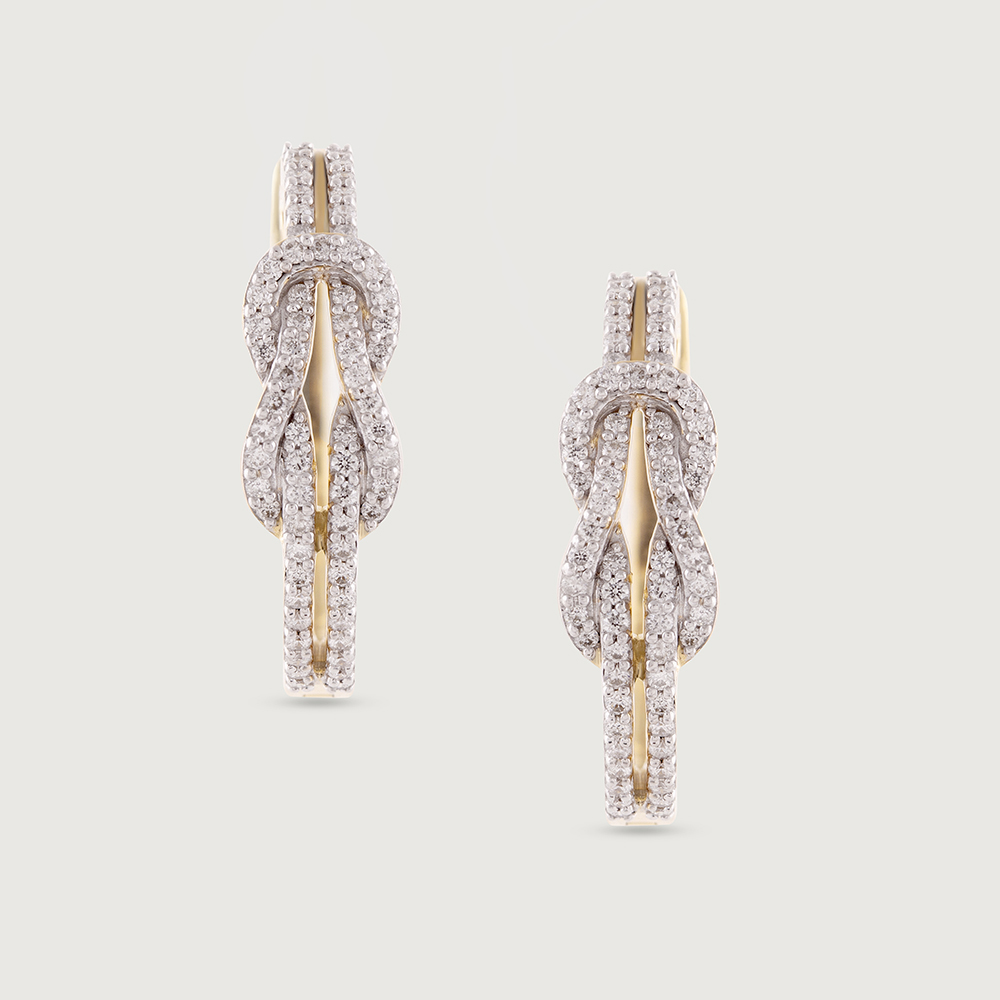 Whimsical Charm Gold & Diamond Hoop Earrings,,hi-res image number null