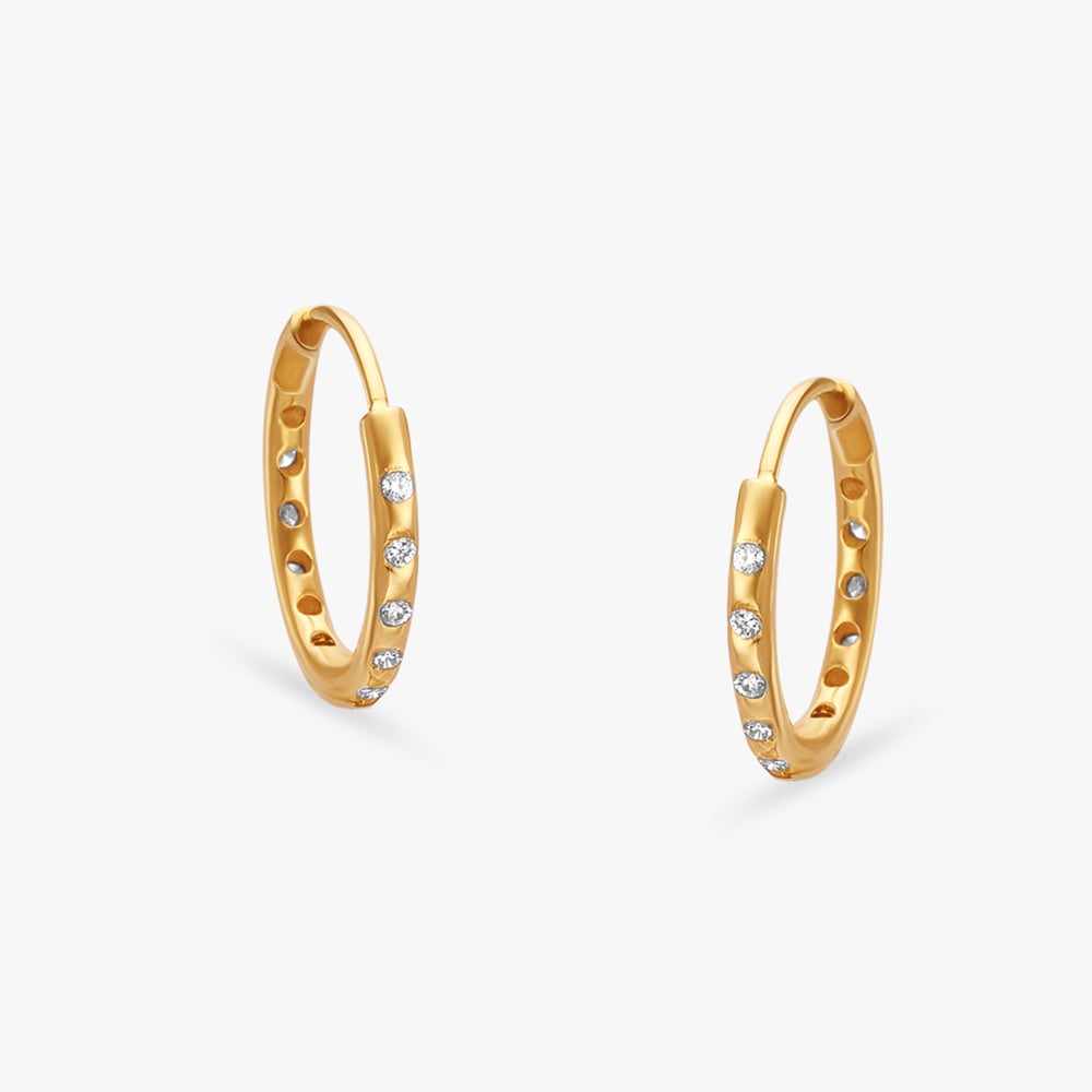 Elegant Polki Diamond Hoop Earrings,,hi-res image number null