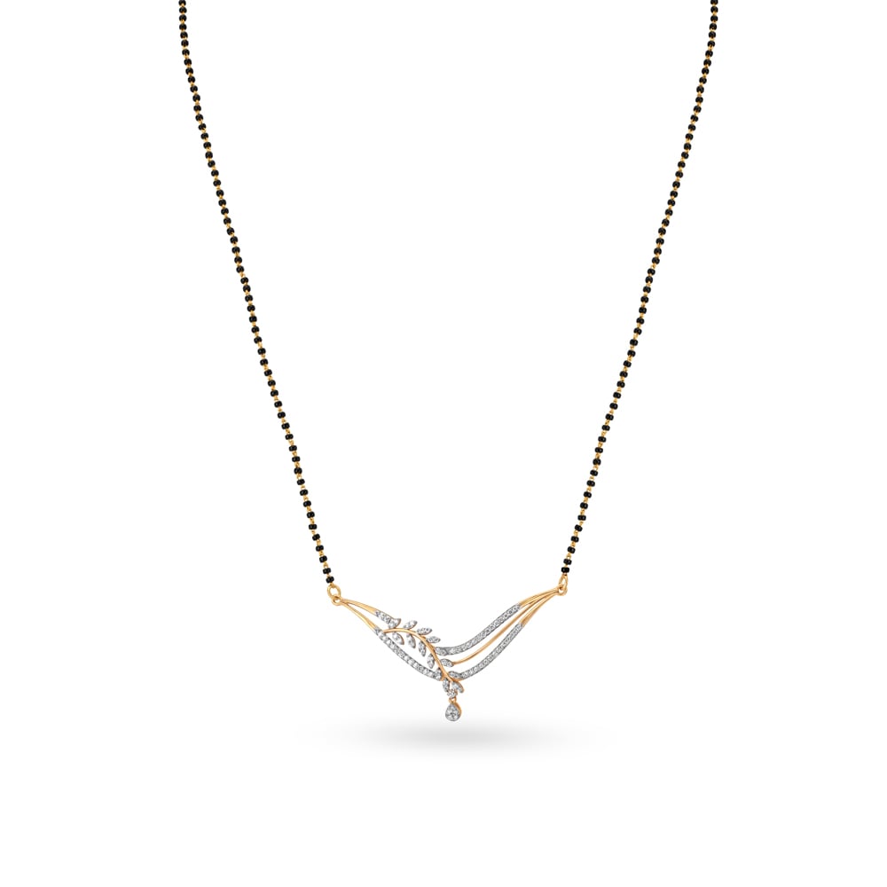 Splendid Leafy Diamond Mangalsutra,,hi-res image number null