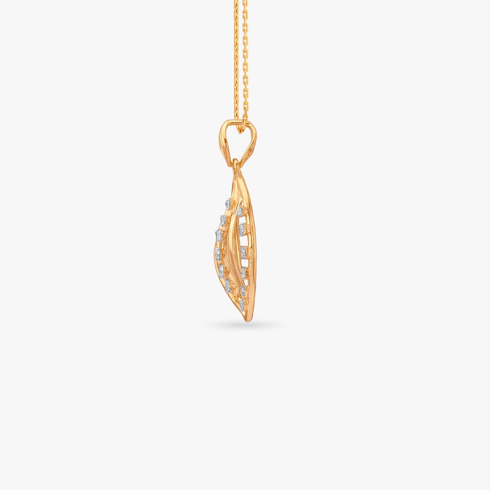 Twinned Leaf Diamond Pendant,,hi-res image number null