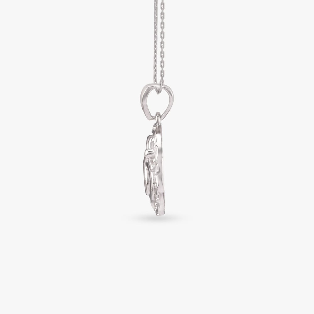 Om Medallion Silver Pendant,,hi-res image number null