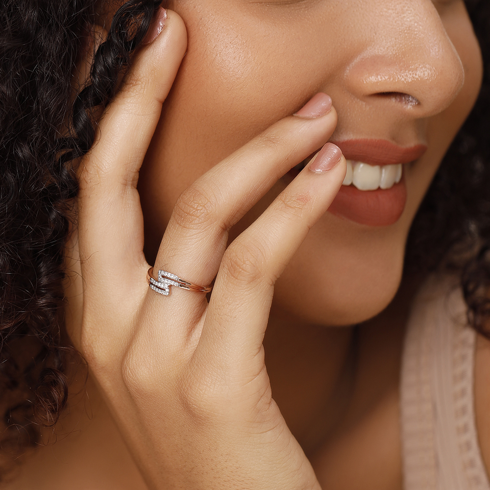 Rose Entwined Brilliance Diamond 14KT Rose Gold Ring,,hi-res image number null