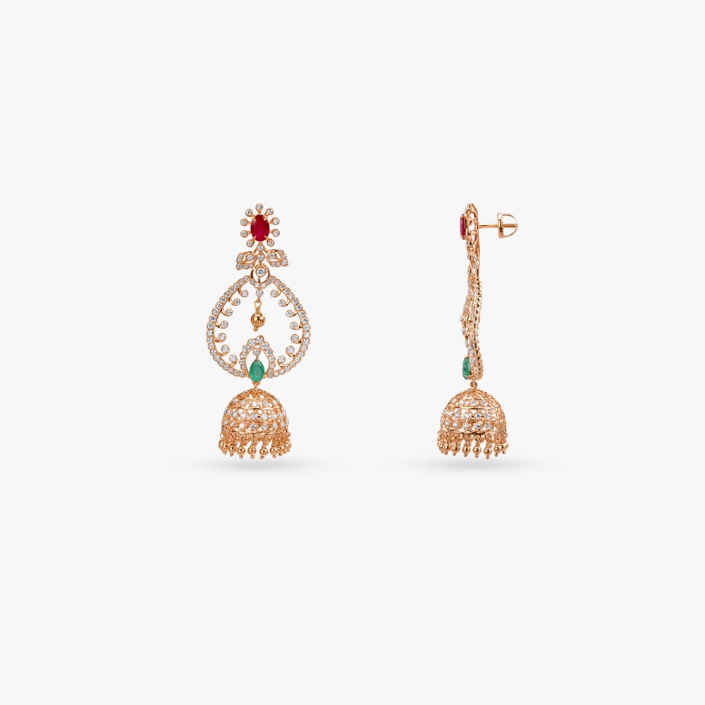 Royale Garden Diamond Chandbali Earrings,,hi-res image number null