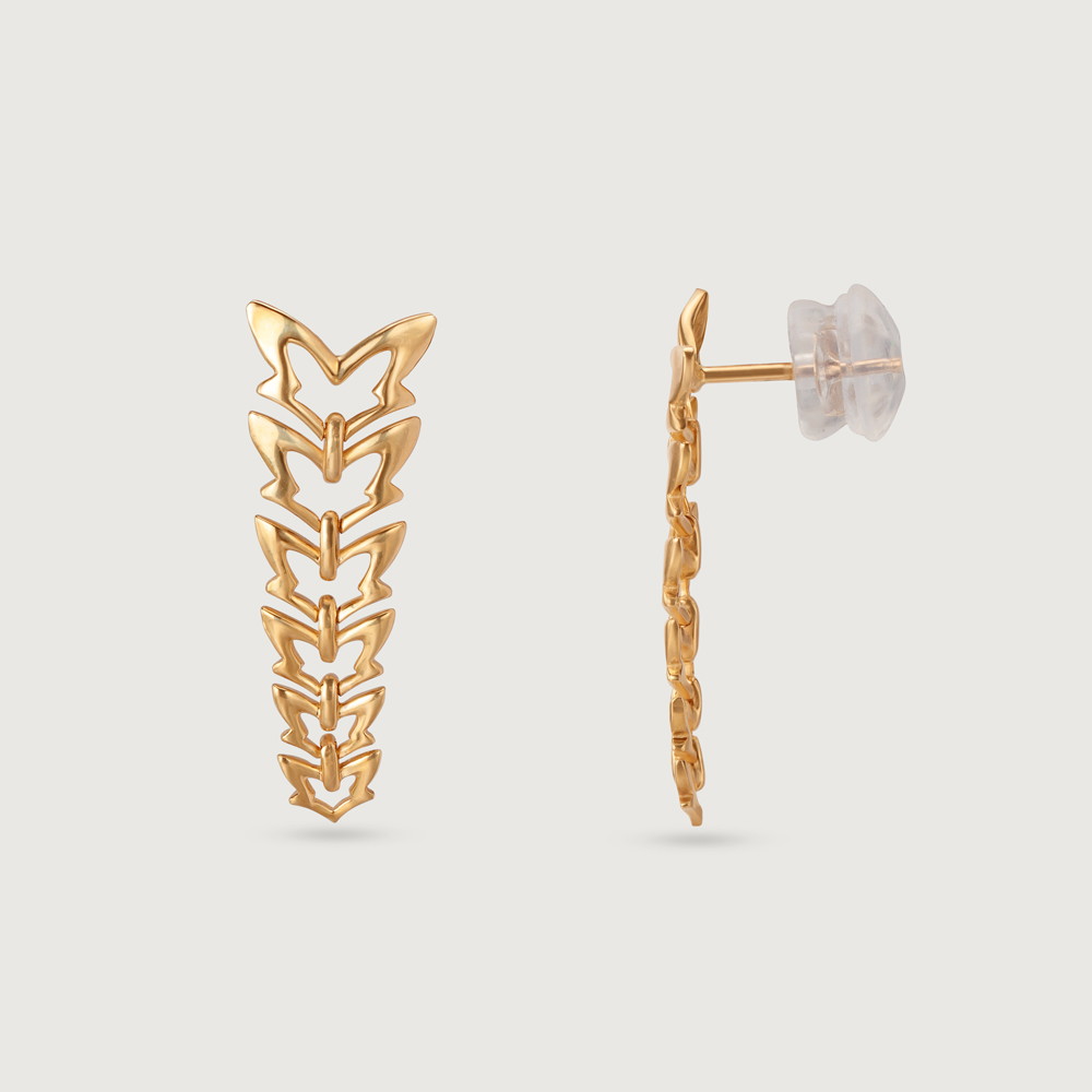 Butterfly Ballet 14KT Yellow Gold Drop Earrings,,hi-res image number null