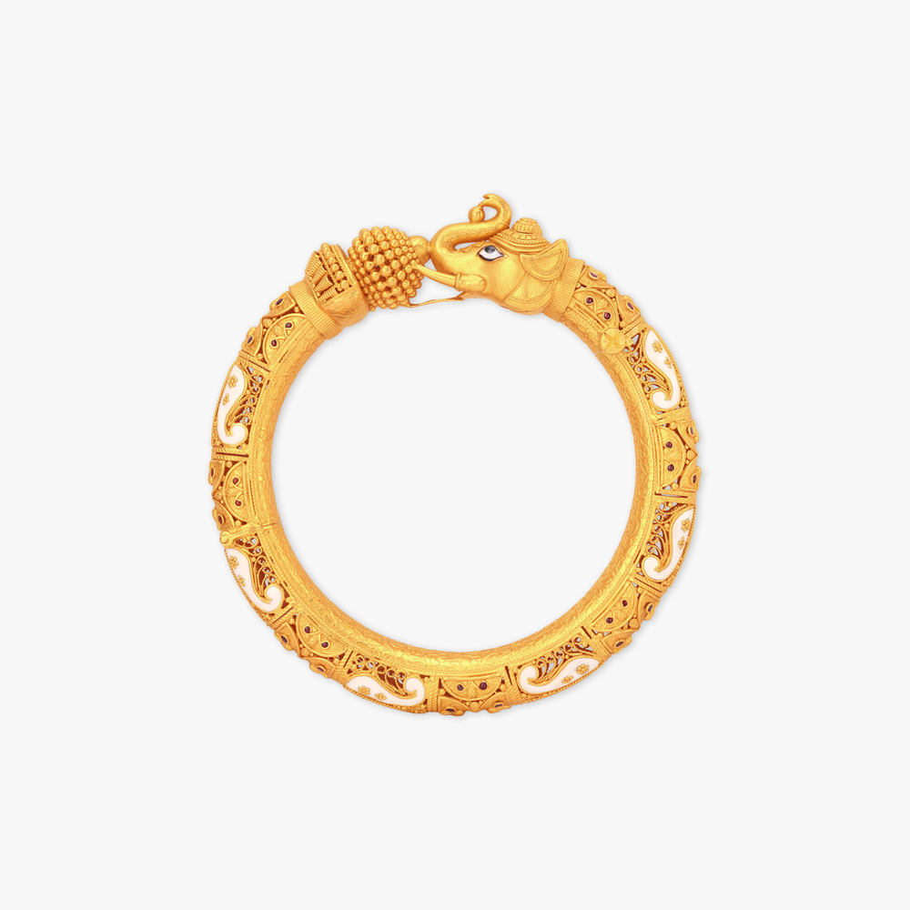 Gajra Shringar Solid Bala Gold Bangle,,hi-res image number null
