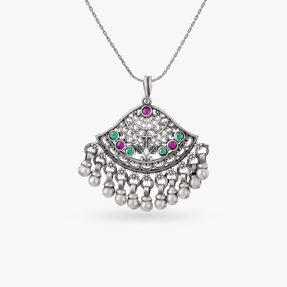 

Jaali Ghungroo Silver Pendant