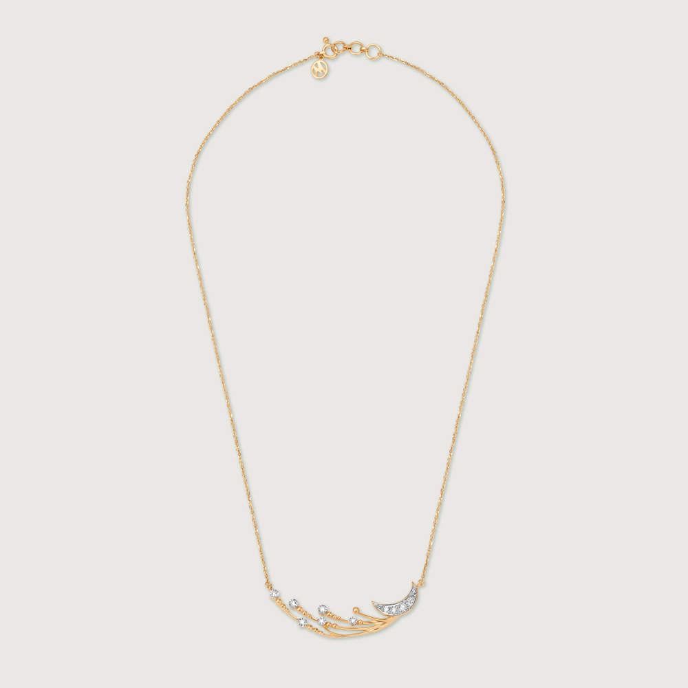 Crescent Comet's Glimmer 14KT Diamond Necklace,,hi-res image number null