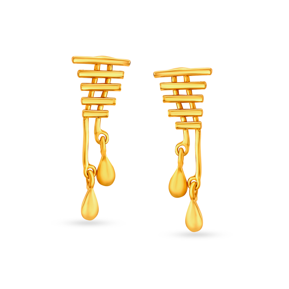 Modern Gold Drop earrings,,hi-res image number null