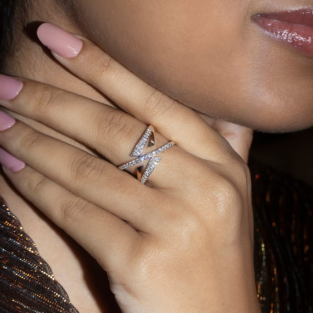Disco Pulse Gold & Diamond Finger Ring,,hi-res image number null