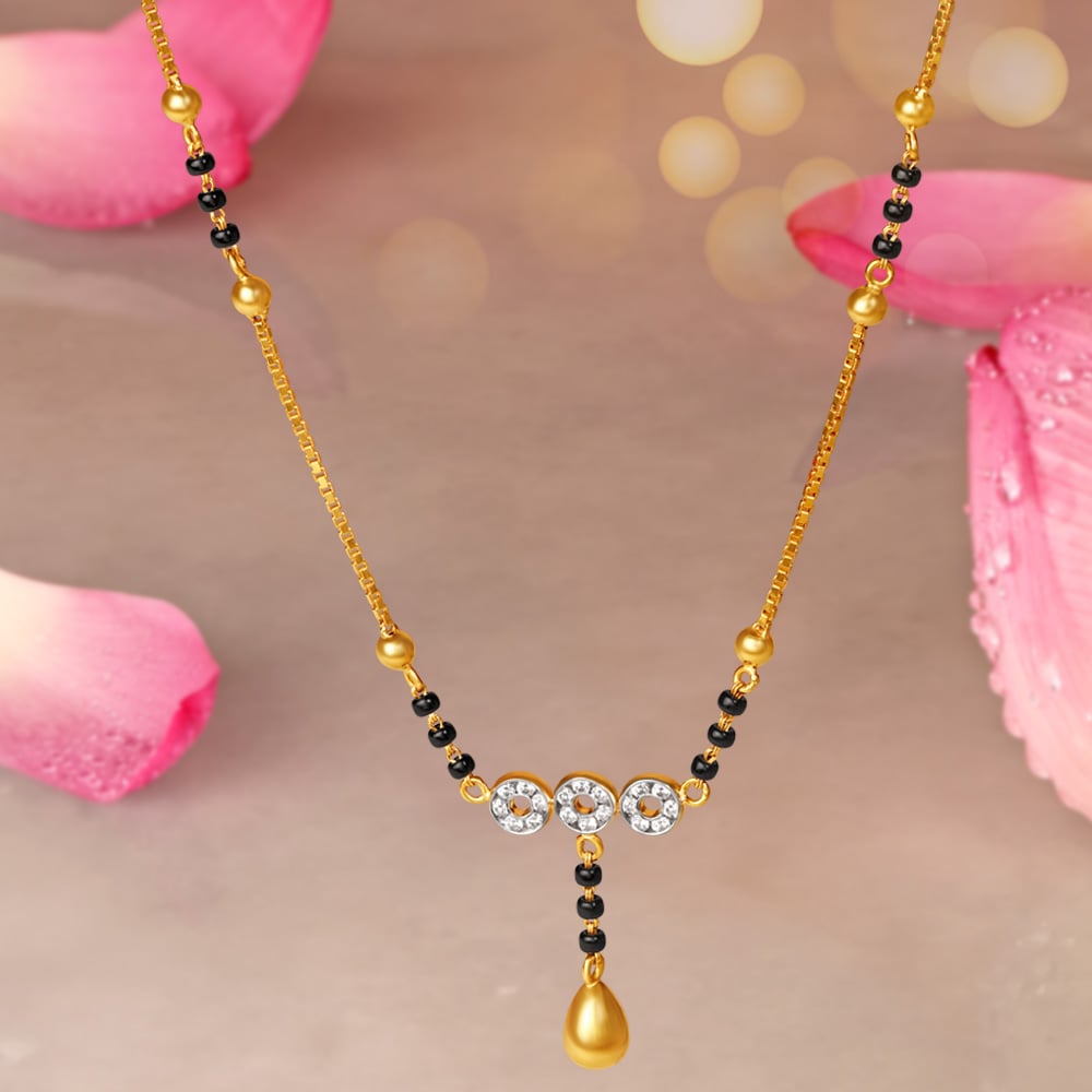 Simple Star Diamond Mangalsutra With Diamond Earrings Set –  Mangalsutraonline