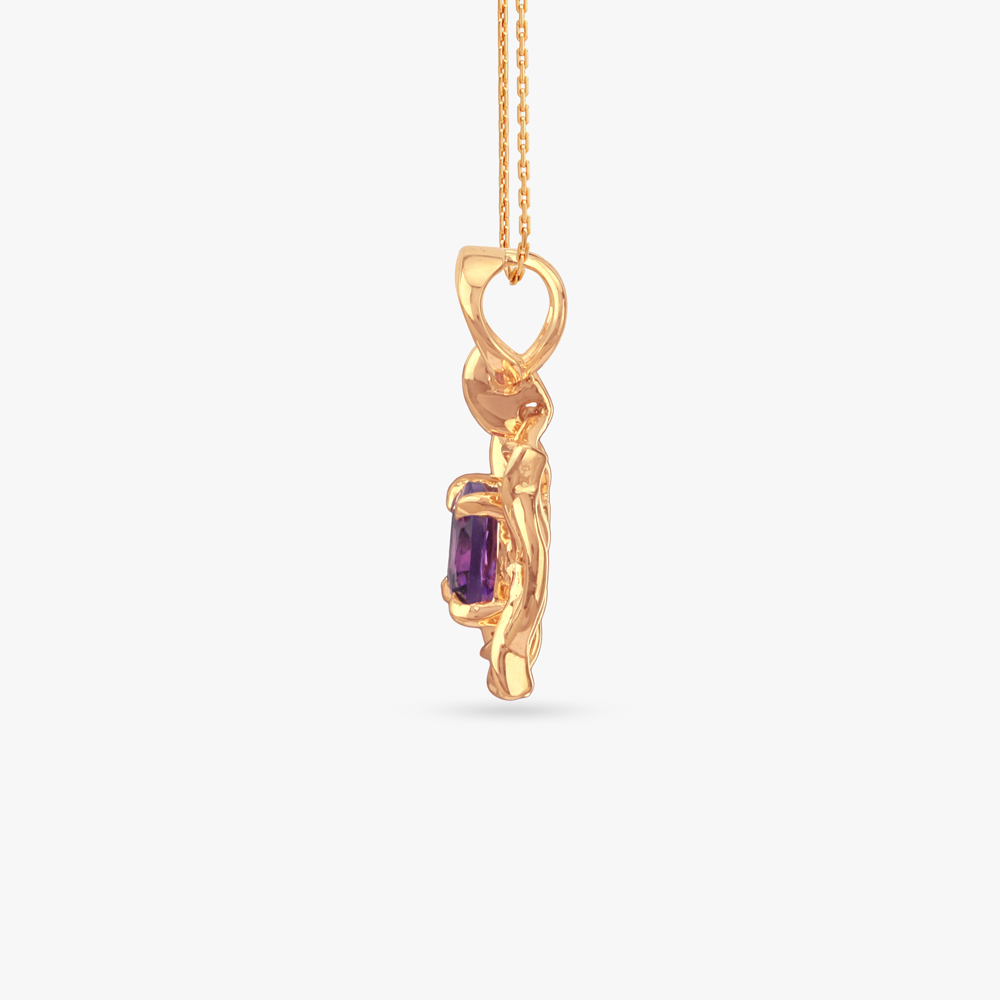 Sculpted Bloom Gold Pendant,,hi-res image number null