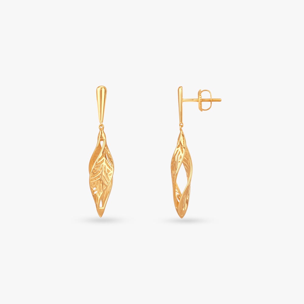 

Leaf Trail Gold Drop Earrings