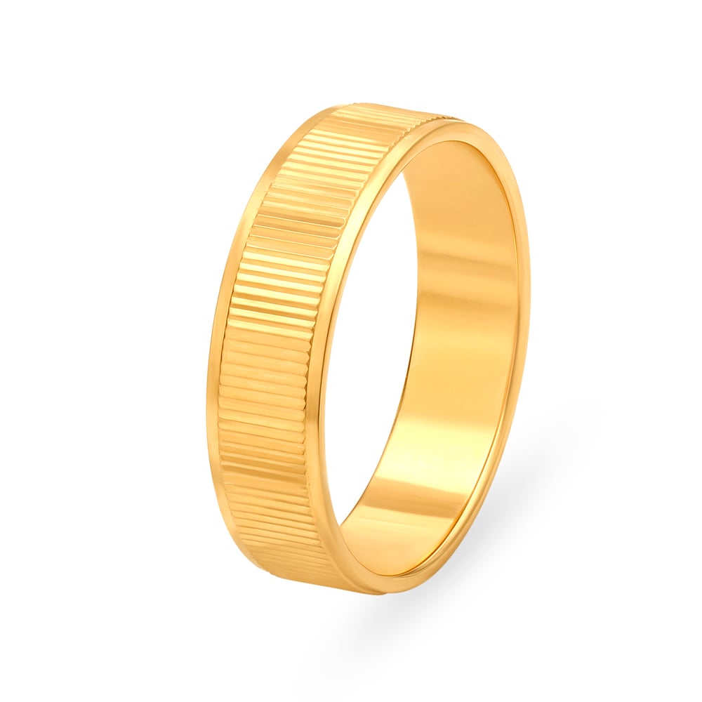 Contemporary Striped Gold Challa Ring