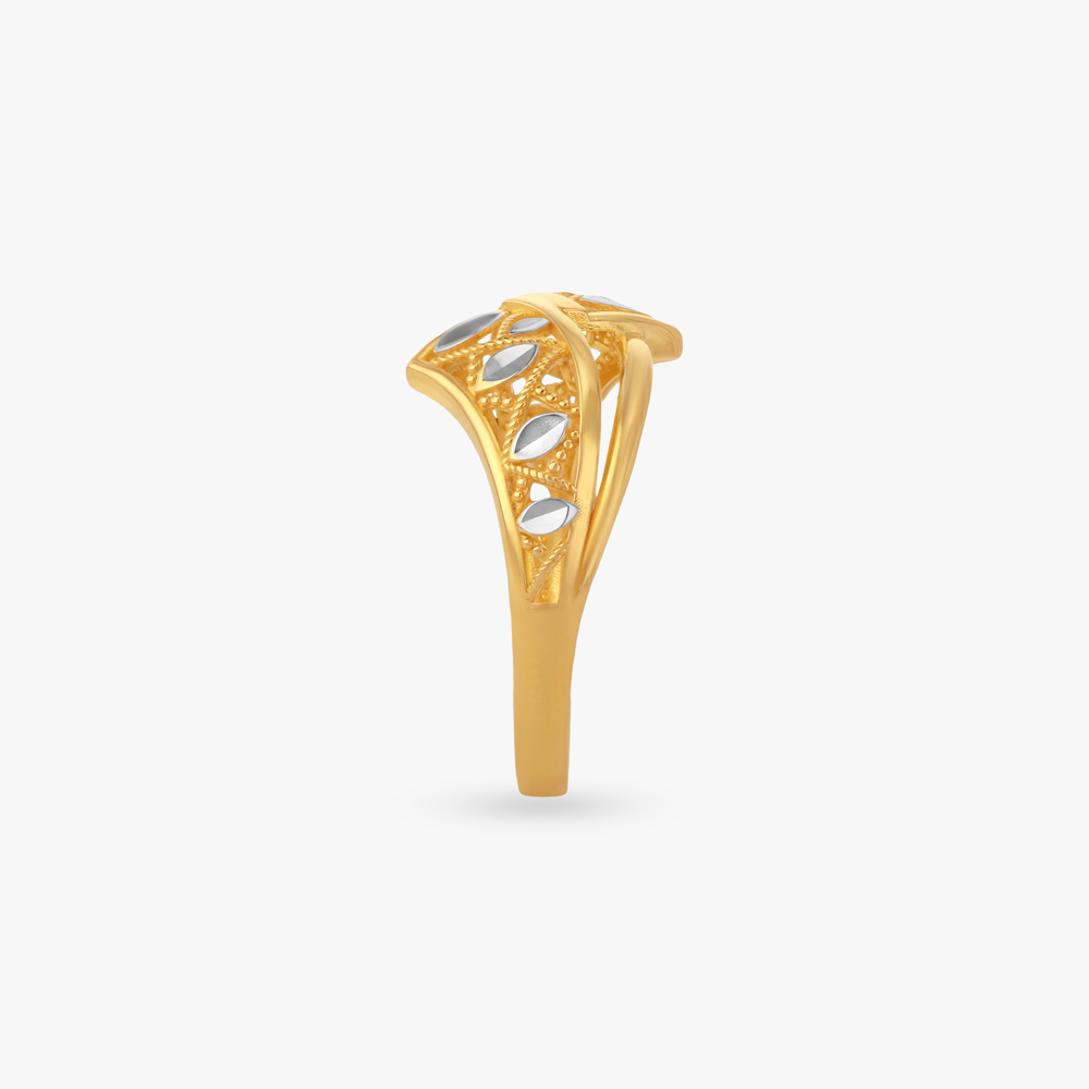 Leaf Weave Designer Gold Ring,,hi-res image number null