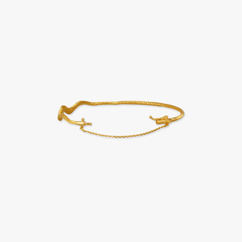 Wavy Grain Gold Bangle,,hi-res image number null