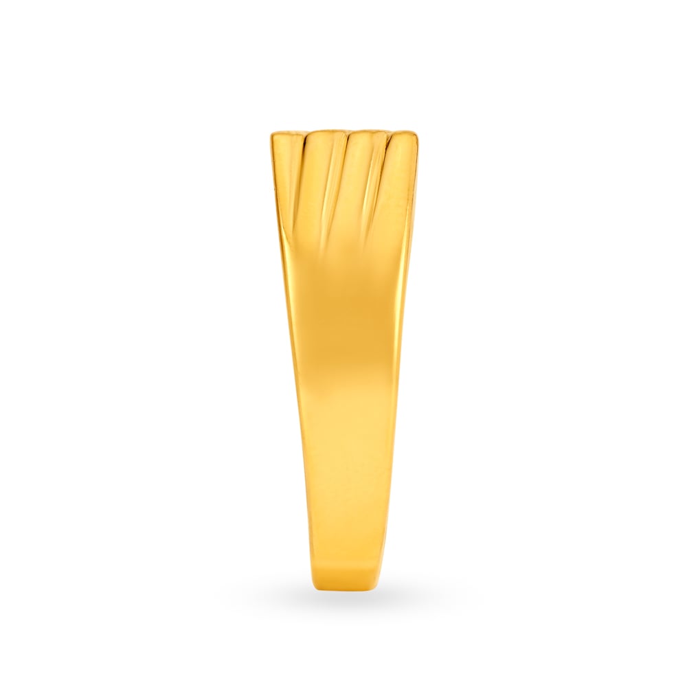 Ribbed 22 Karat Gold Finger Ring for Men,,hi-res image number null