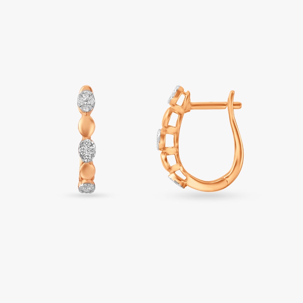 Graceful Simple Diamond Hoop Earrings,,hi-res image number null