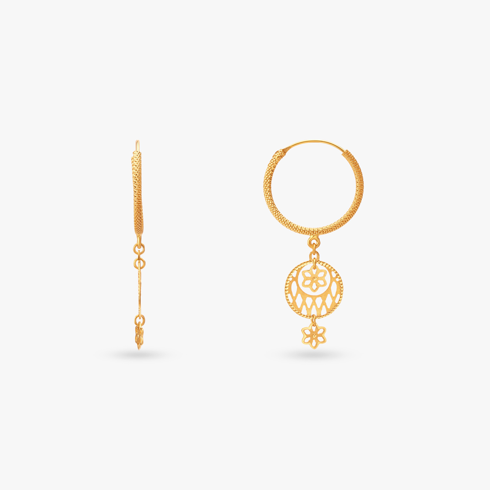 Filigree Gold Hoop Earrings,,hi-res image number null