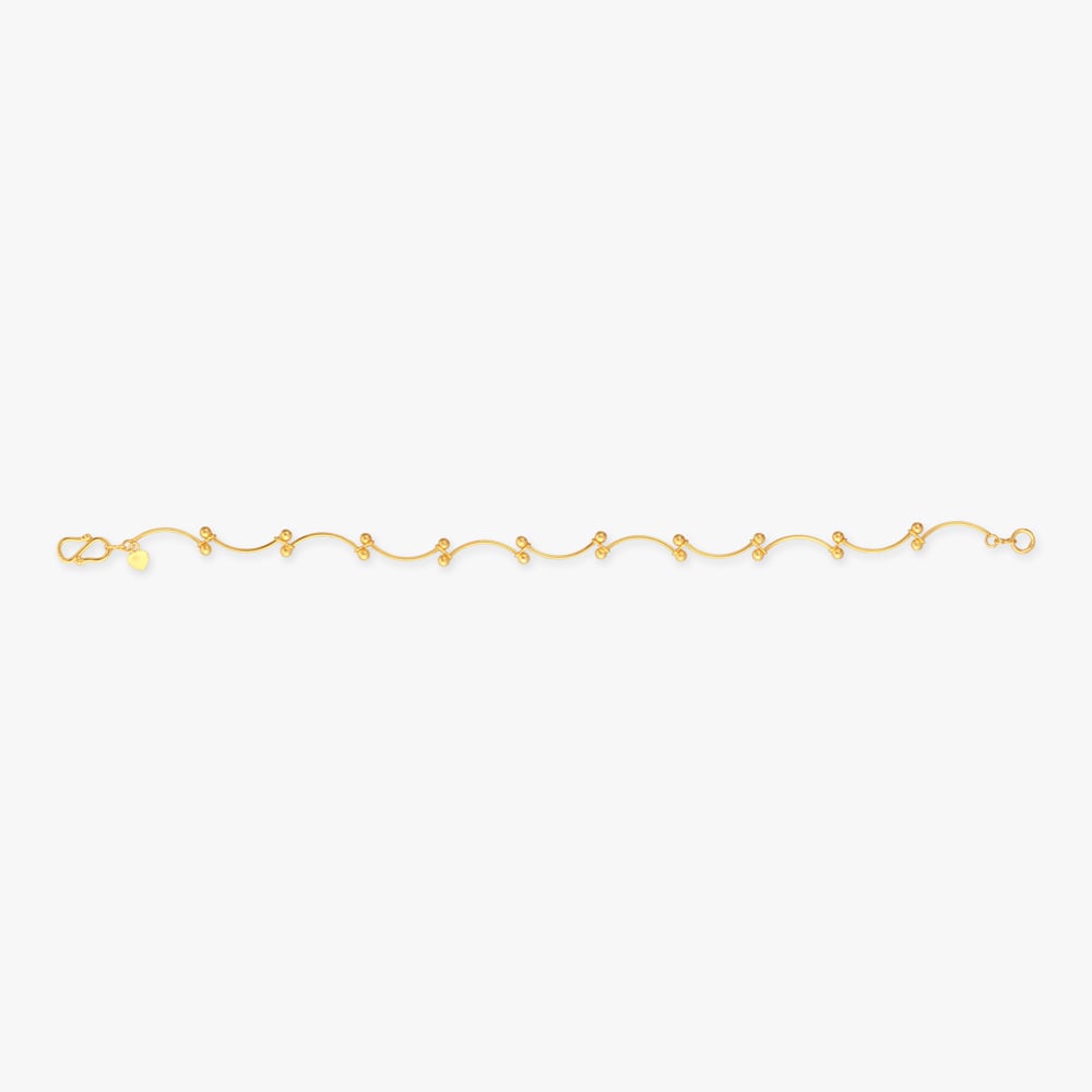 Beaded Waves Gold Bracelet,,hi-res image number null