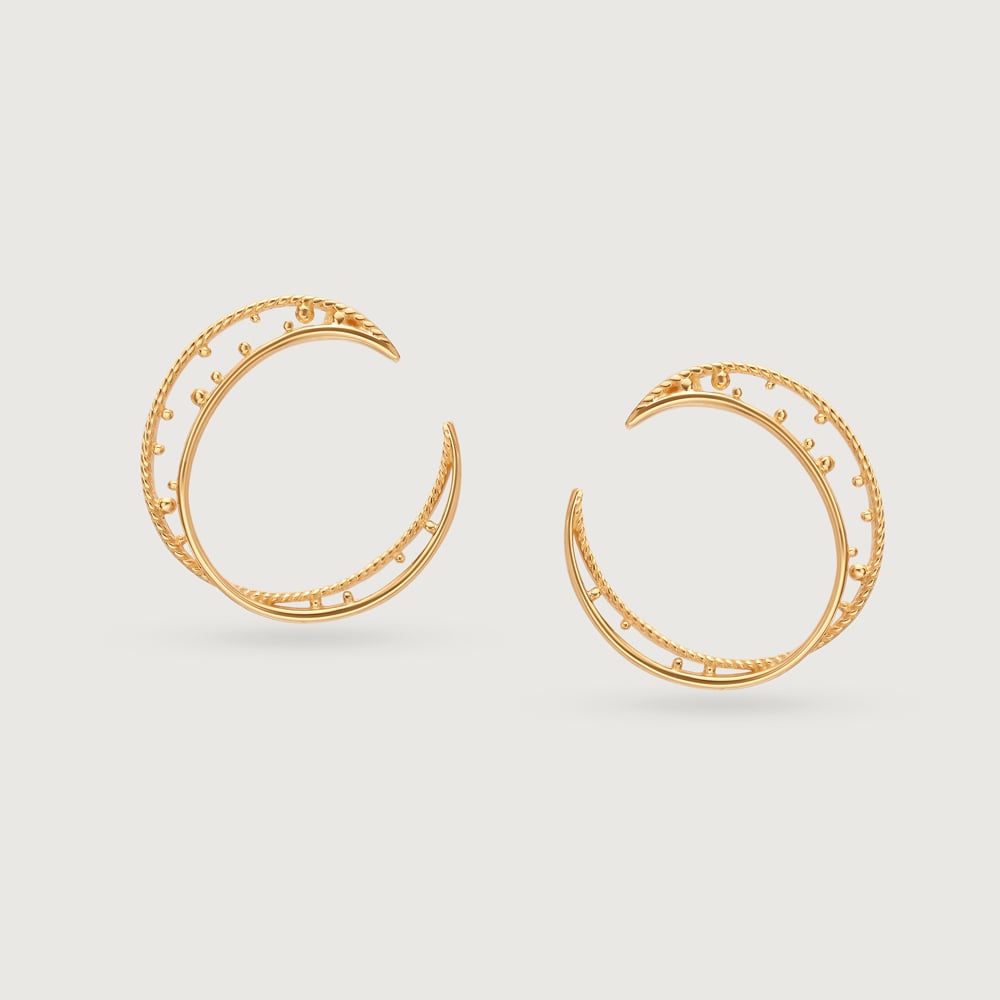 Universe Swirls 14Kt Hoop Earring,,hi-res image number null
