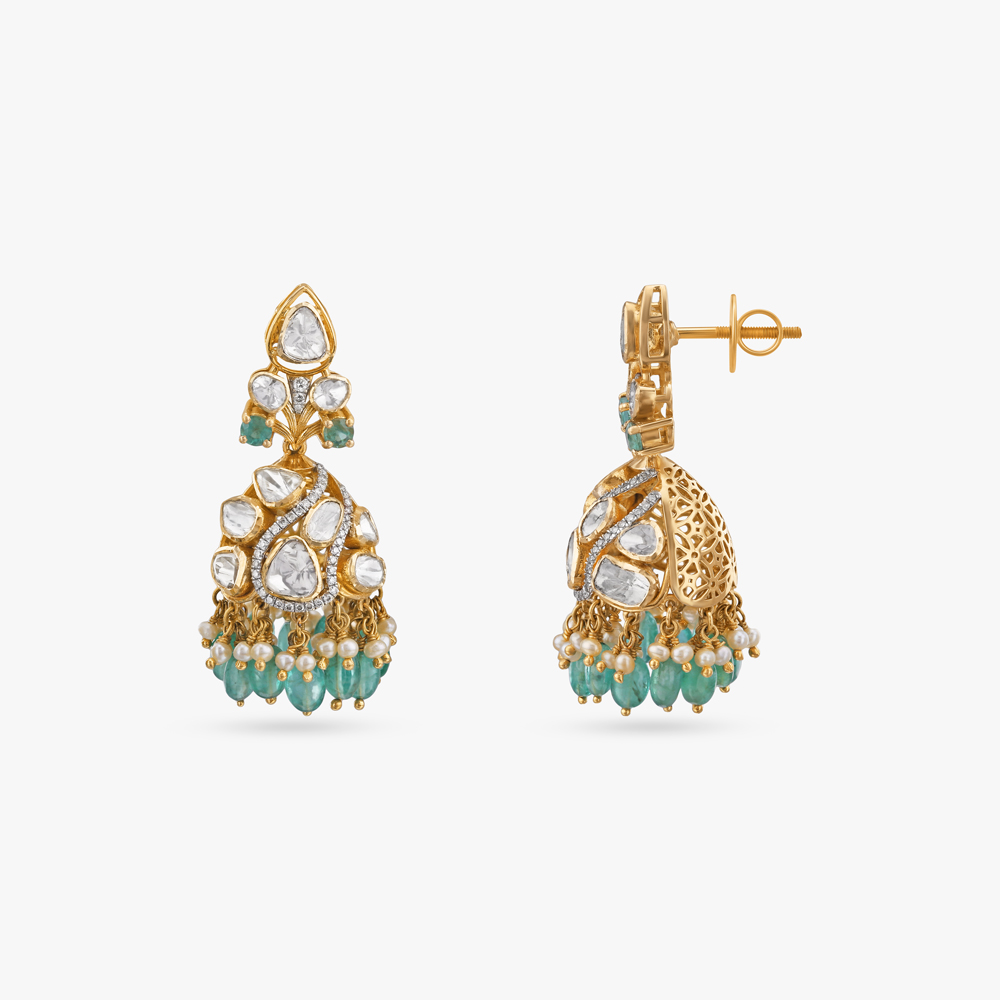 Ornate Glow Diamond Jhumka Earrings,,hi-res image number null