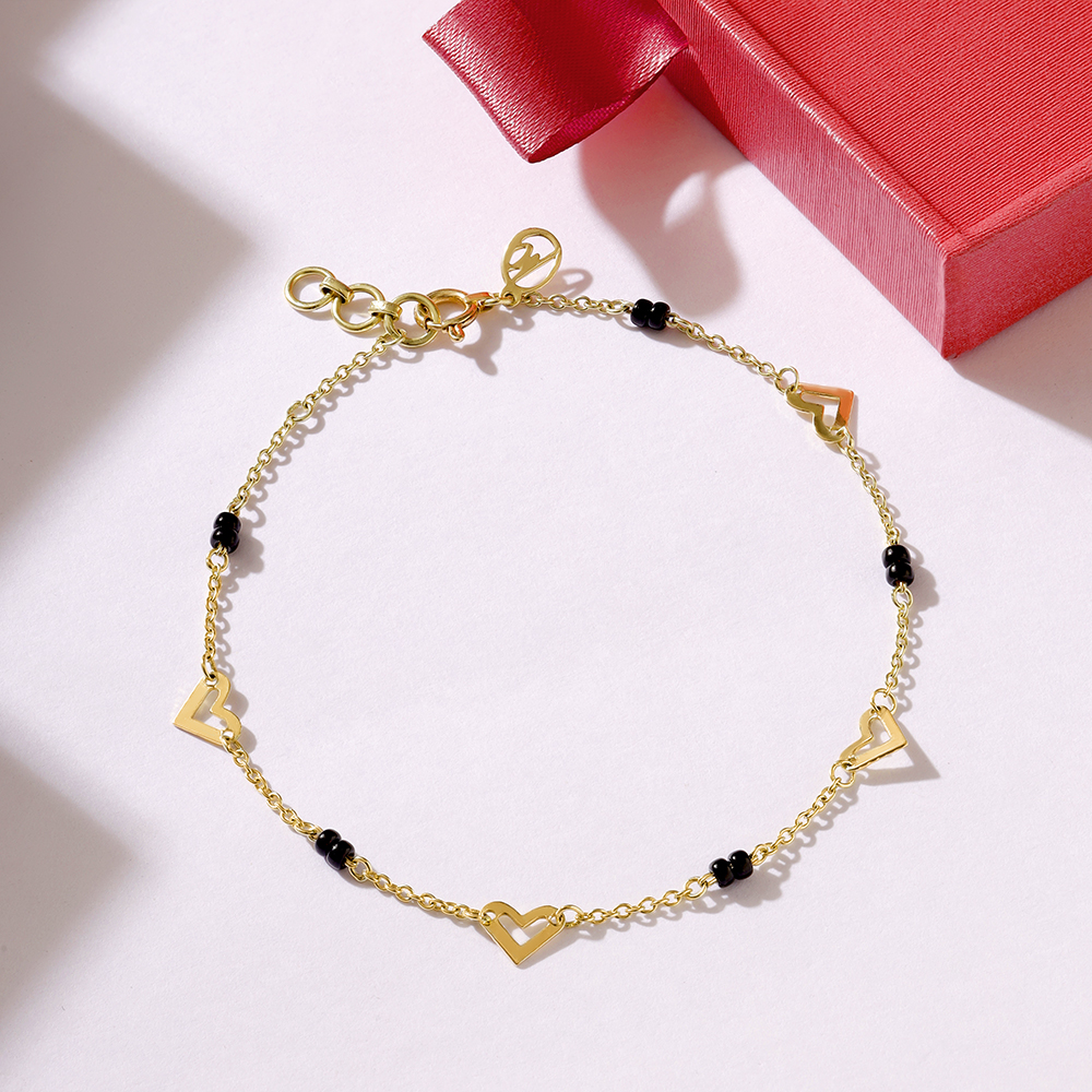 Mia Sutra DIY with Heart Shape Motif Multiple Stacking Charm Bracelet,,hi-res image number null