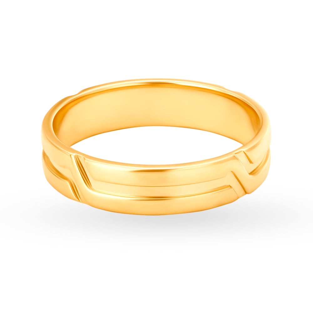 Impressive 22 Karat Yellow Gold Stacked Pattern Finger Ring,,hi-res image number null