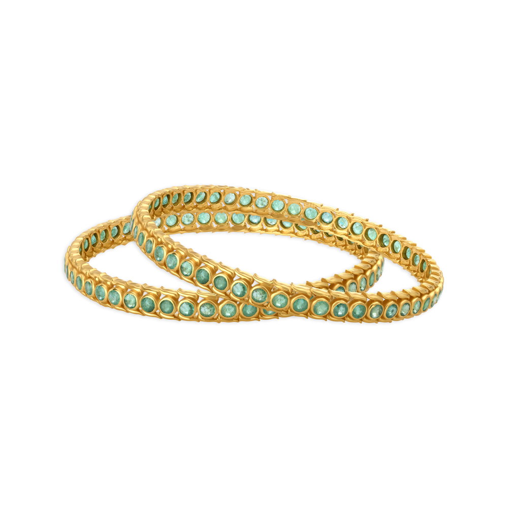 Tanishq emerald best sale bangles