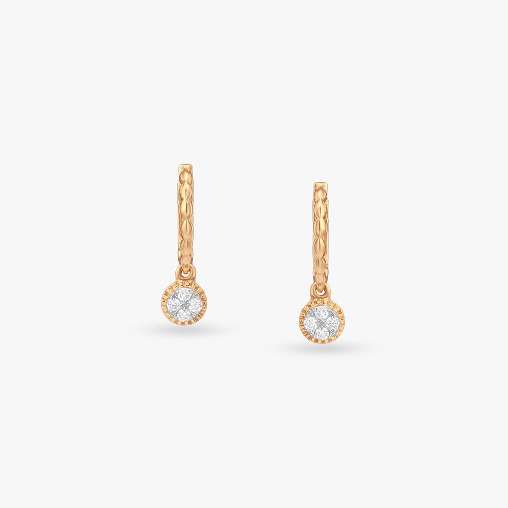 Sparkling Disc Diamond Hoop Earrings,,hi-res image number null