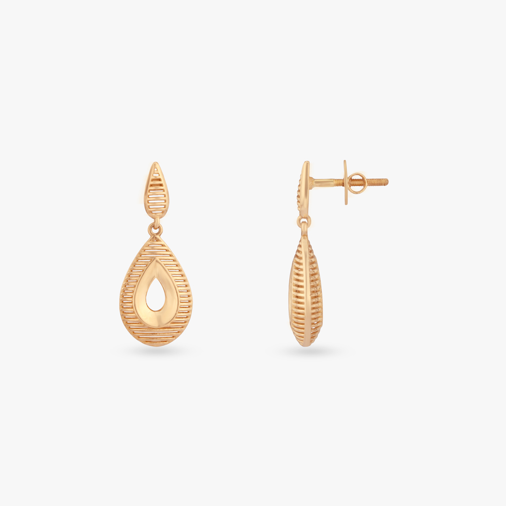 Sculpted Teardrop Gold Pendant and Earrings Set,,hi-res image number null
