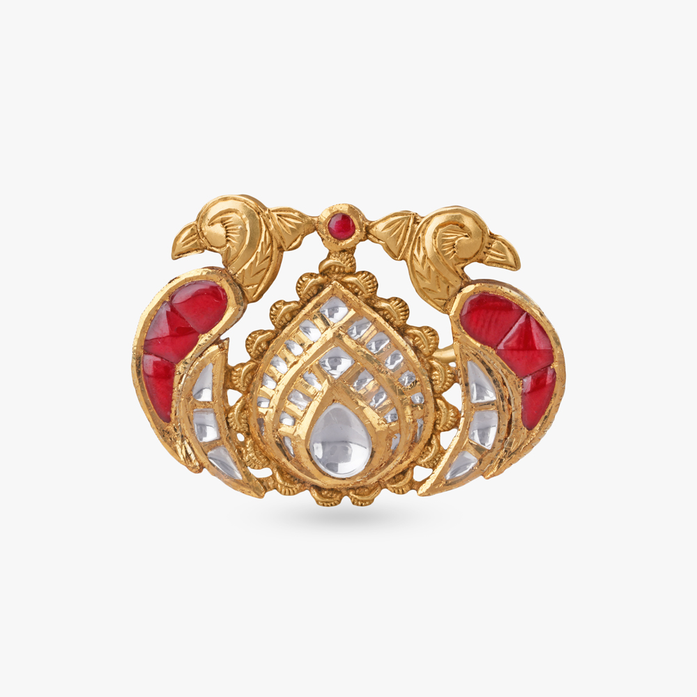 Twin Peacock Crest Ring,,hi-res image number null