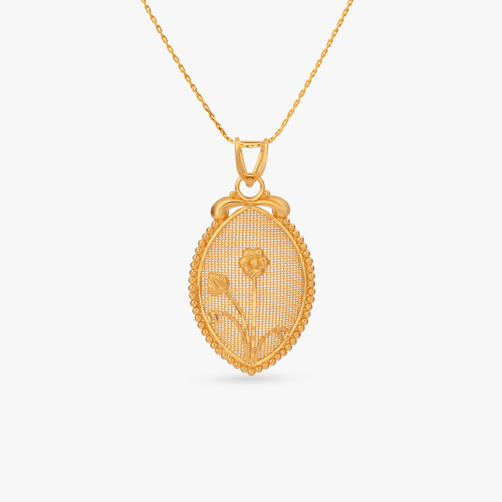 Filigree Weave Gold Pendant and Earrings Set,,hi-res image number null