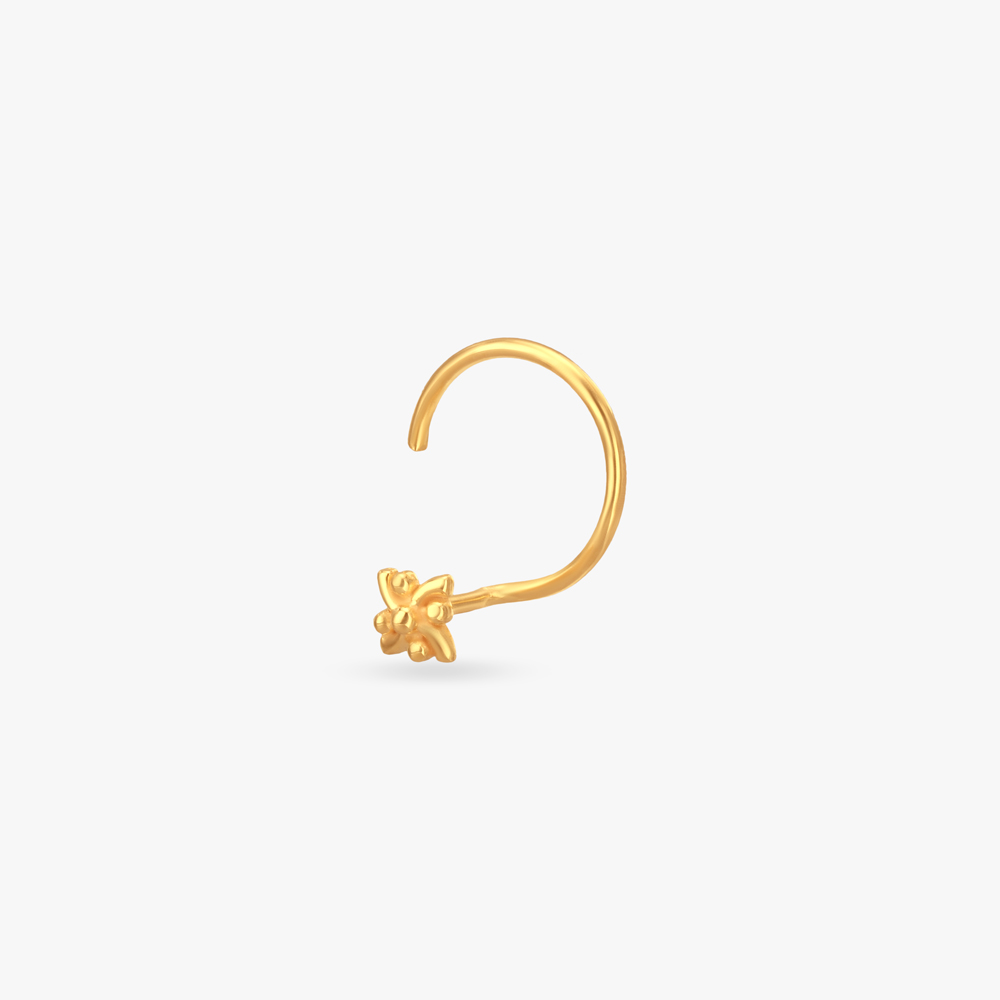 Delicate Blossom Gold Nose Pin,,hi-res image number null