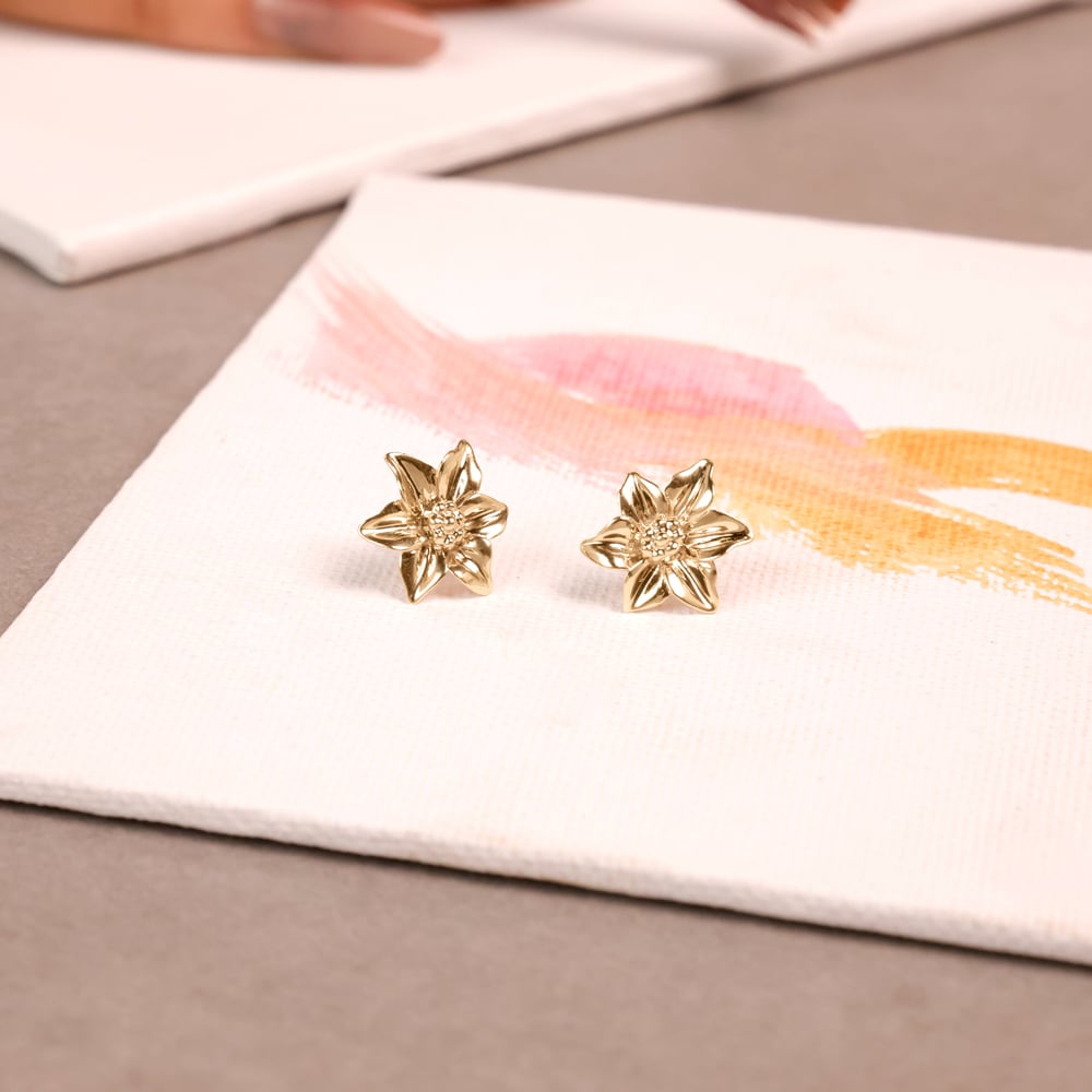 Blooming Radiance Gold Stud Earrings,,hi-res image number null