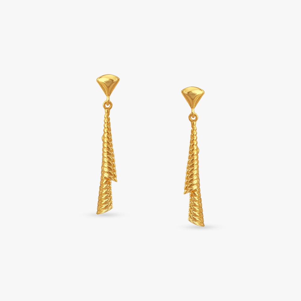 

Spiral Statement Gold Drop Earrings