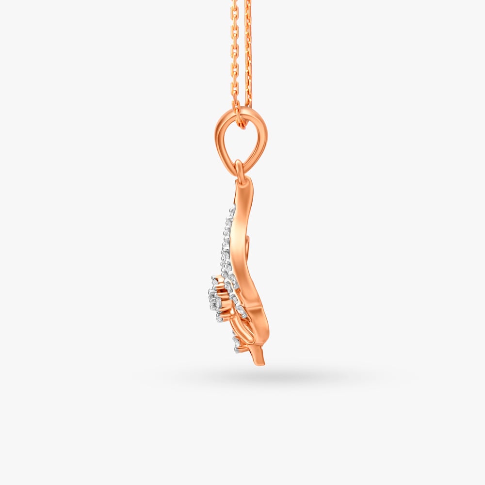 Floral Geometry Diamond Pendant,,hi-res image number null