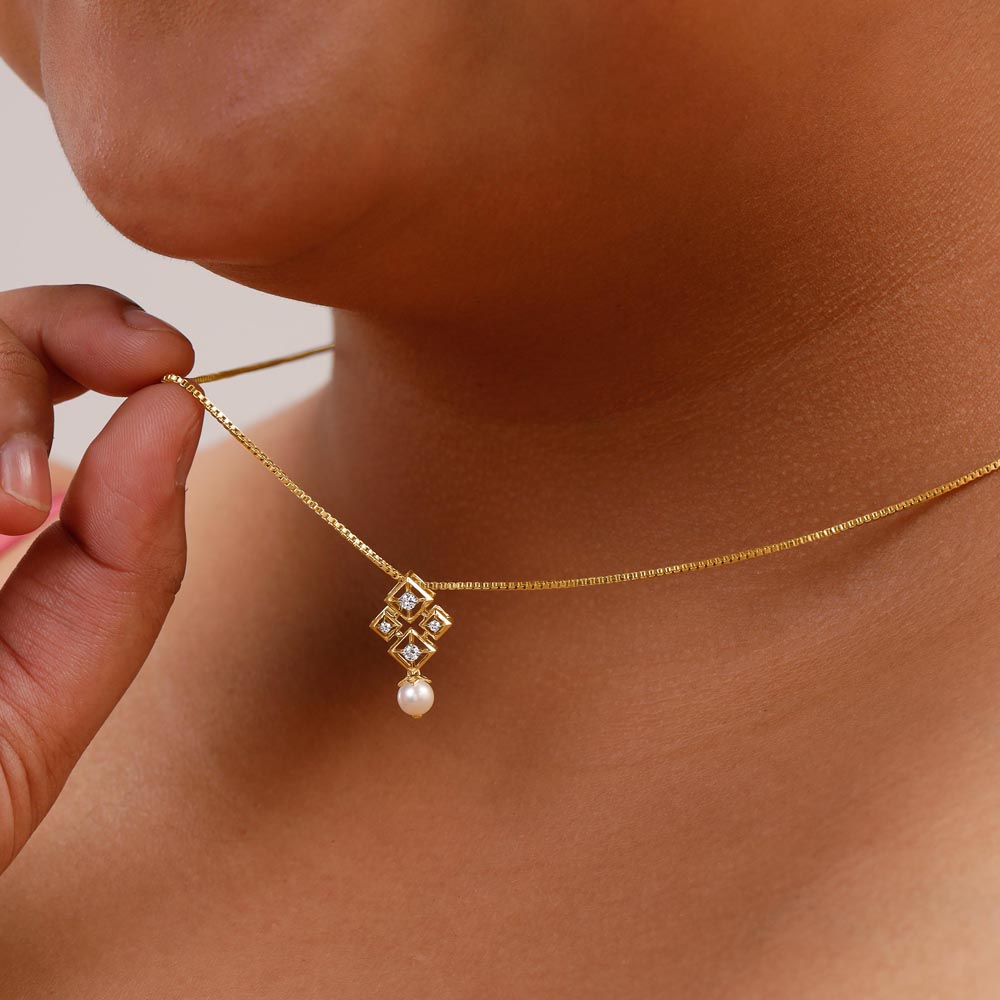 Soft Geometry Diamond Pendant,,hi-res image number null