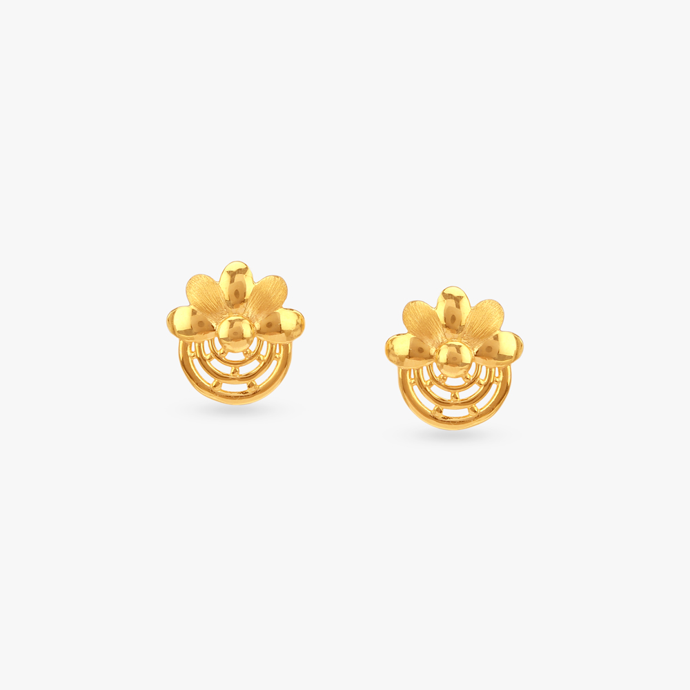 

Bloom Arc Gold Stud Earrings