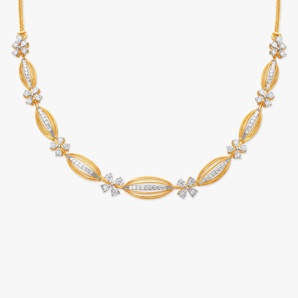 Graceful Floral Diamond Necklace,,hi-res image number null