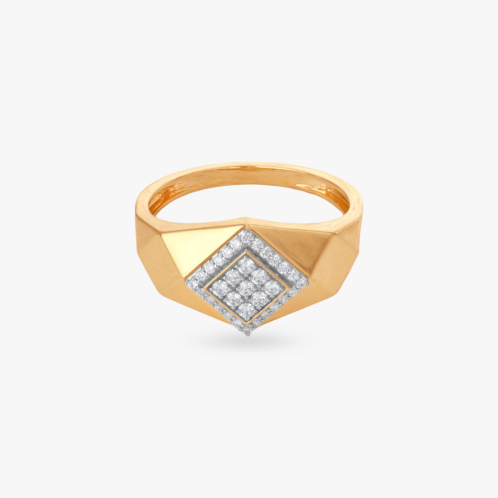 Bold Sculpted Diamond Finger Ring for Men,,hi-res image number null