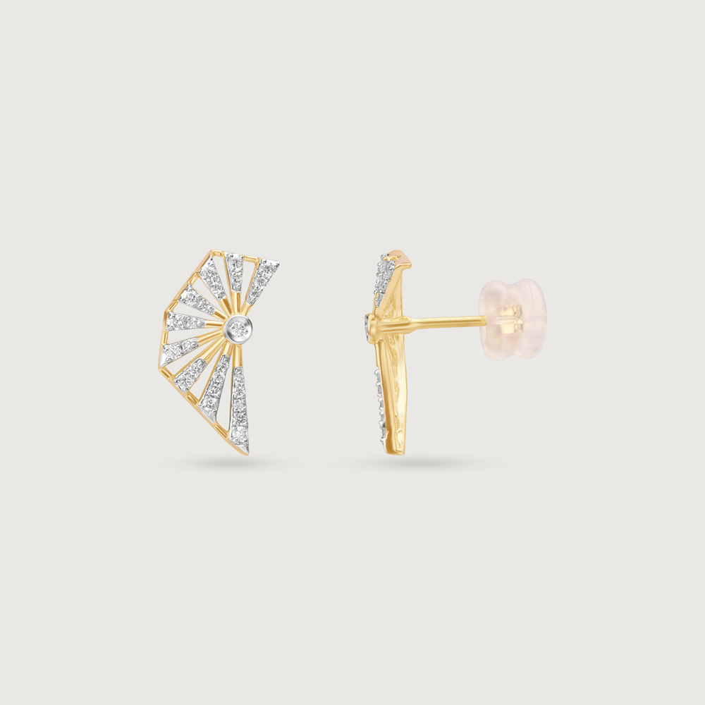 Solar Slice Diamond Stud Earrings,,hi-res image number null
