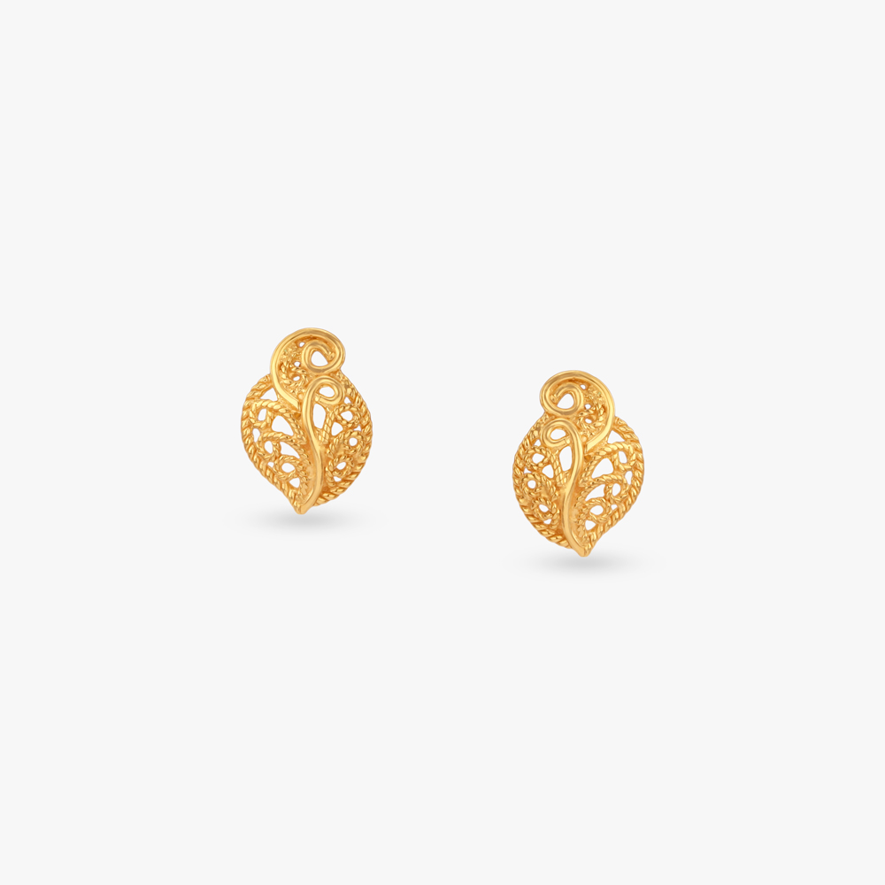 Little Swirl Gold Stud Earrings for Kids,,hi-res image number null