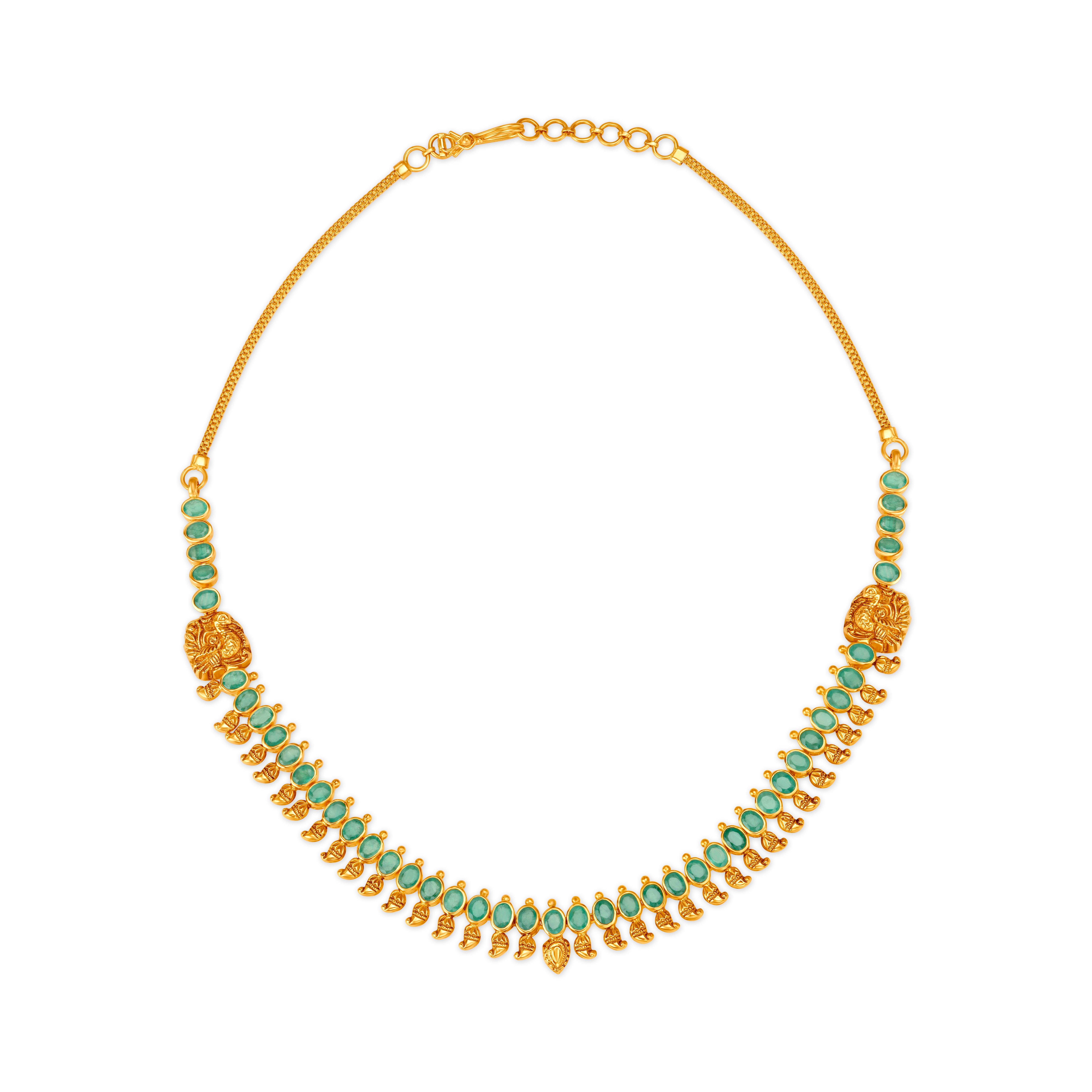 Emerald necklace online designs in tanishq