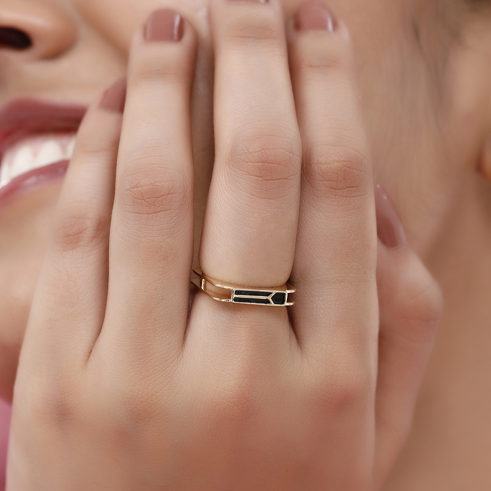 14KT Yellow Gold Bold Boxy Ring,,hi-res image number null