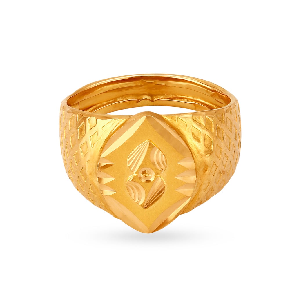 Magnificent 22 Karat Twin Heart Gold Finger Ring For Men,,hi-res image number null