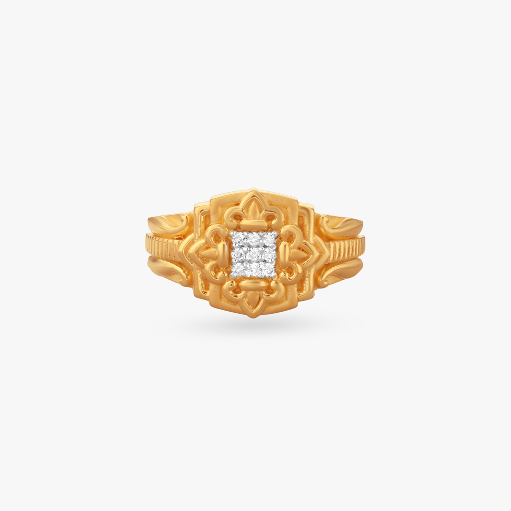 Bold Ornate Gold Ring For Men,,hi-res image number null